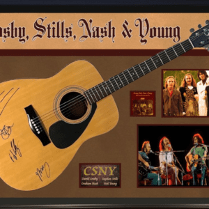Signed guitar with Crosby, Stills, Nash & Young.